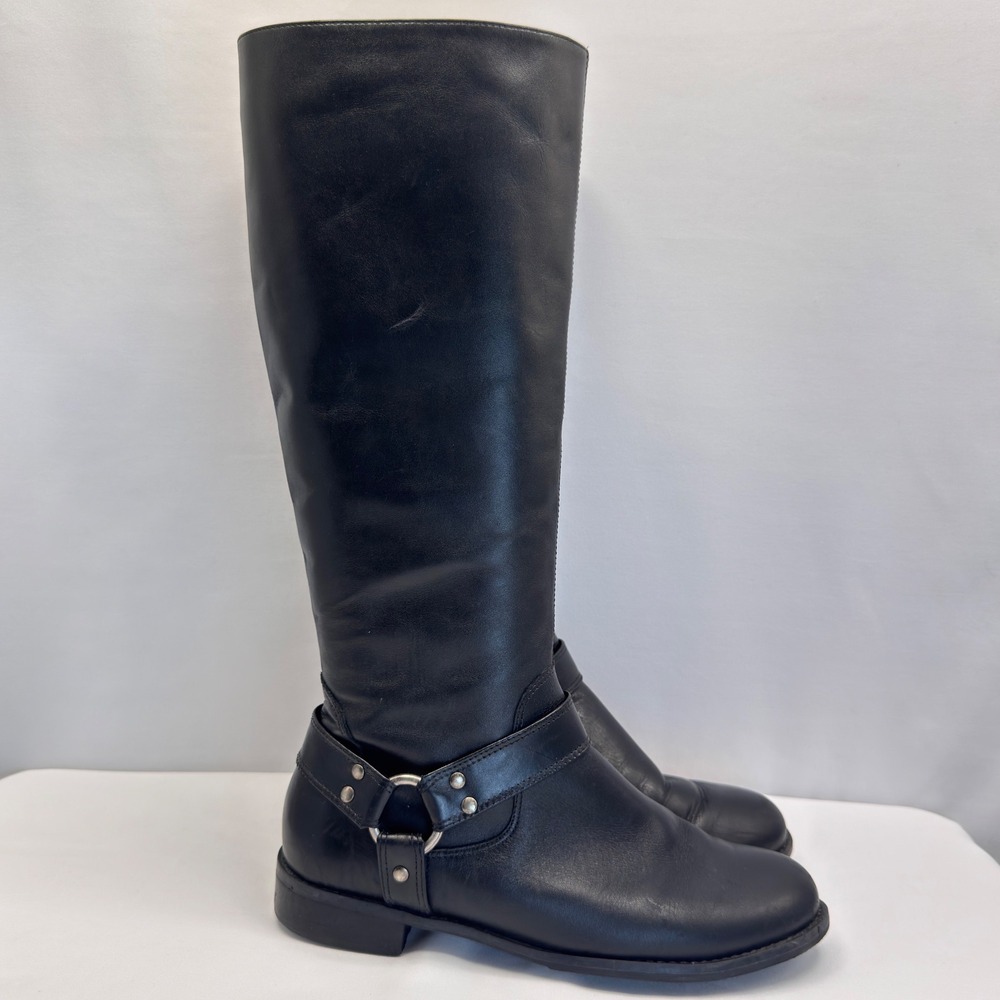 Walking Cradles Womens Black Leather Harness Tall Boots W-109001 Size 7M Brazil